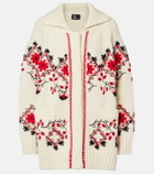 Moncler Grenoble Embroidered wool-blend cardigan