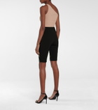 David Koma Patent leather biker shorts