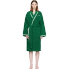 Versace Green Cotton-Terry Jacquard Bathrobe