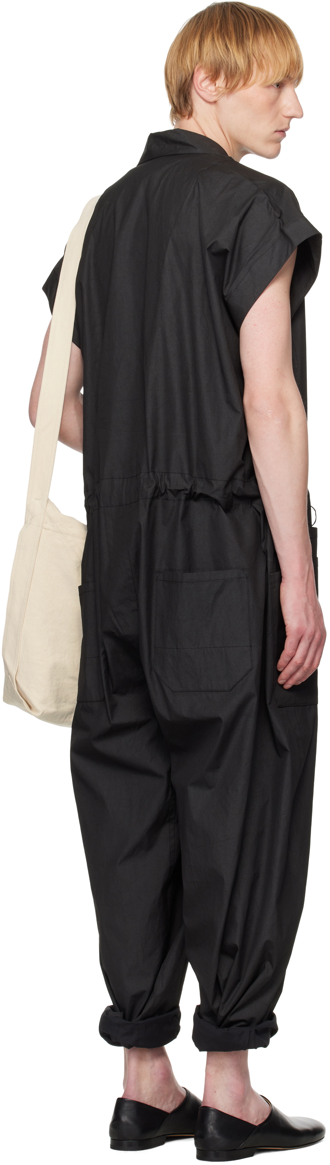 Jan-Jan Van Essche Black O-Project Coated Cloth #12 Jumpsuit