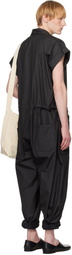 Jan-Jan Van Essche Black O-Project Coated Cloth #12 Jumpsuit