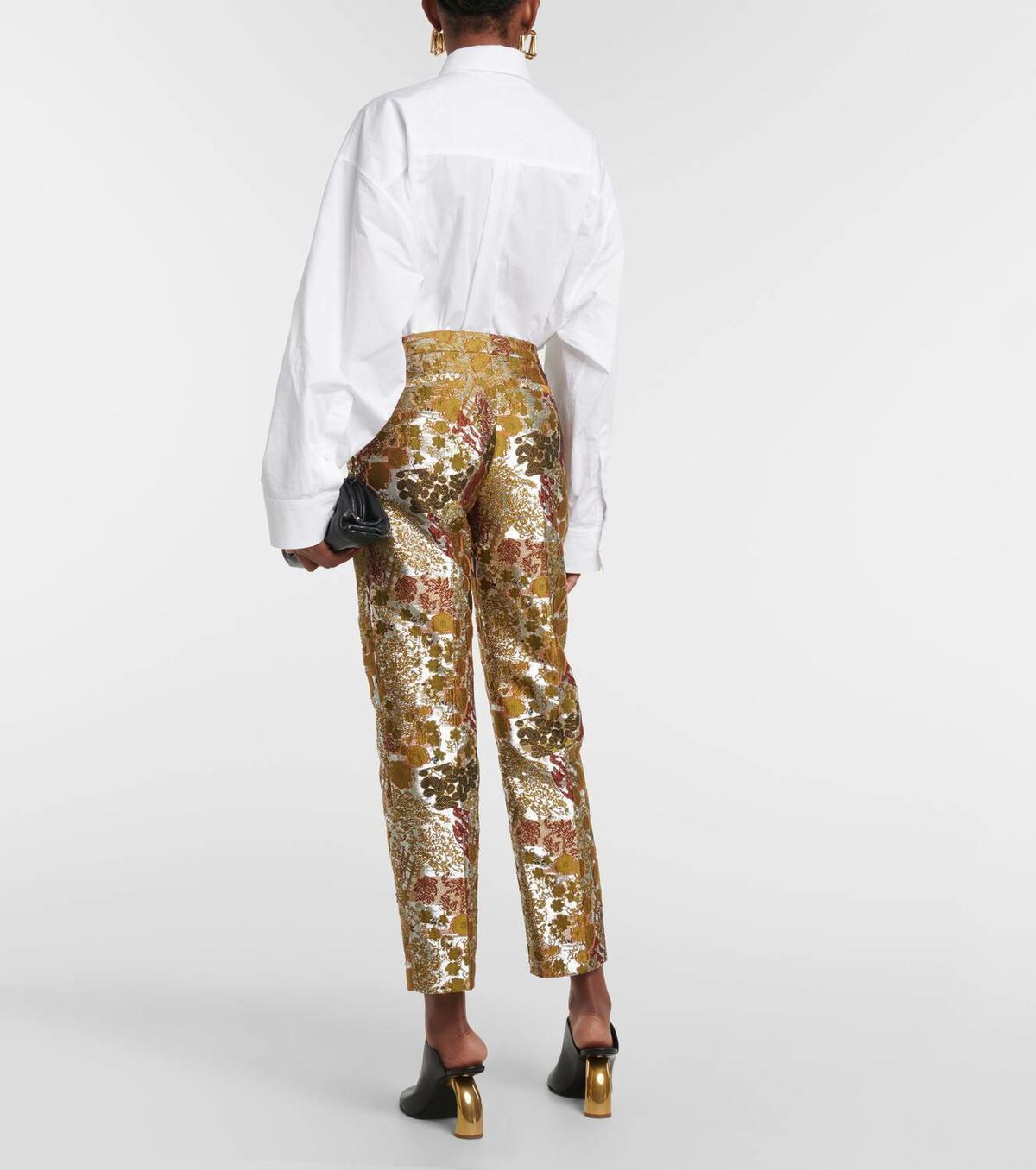 Dries Van Noten Poumas jacquard brocade slim pants Dries Van Noten