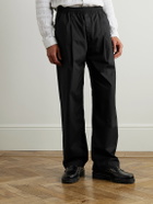 Folk - Straight-Leg Pleated Stretch Cotton-Ripstop Trousers - Black