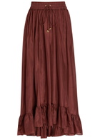 Zimmermann Aster Silk Maxi Skirt Dark Red