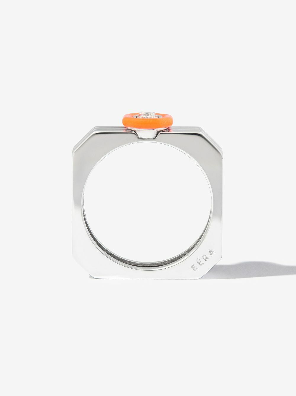 EÉRA 18K White Gold Diamond Enamel Ring