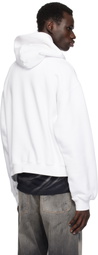 Alexander Wang White Oversize Logo Hoodie