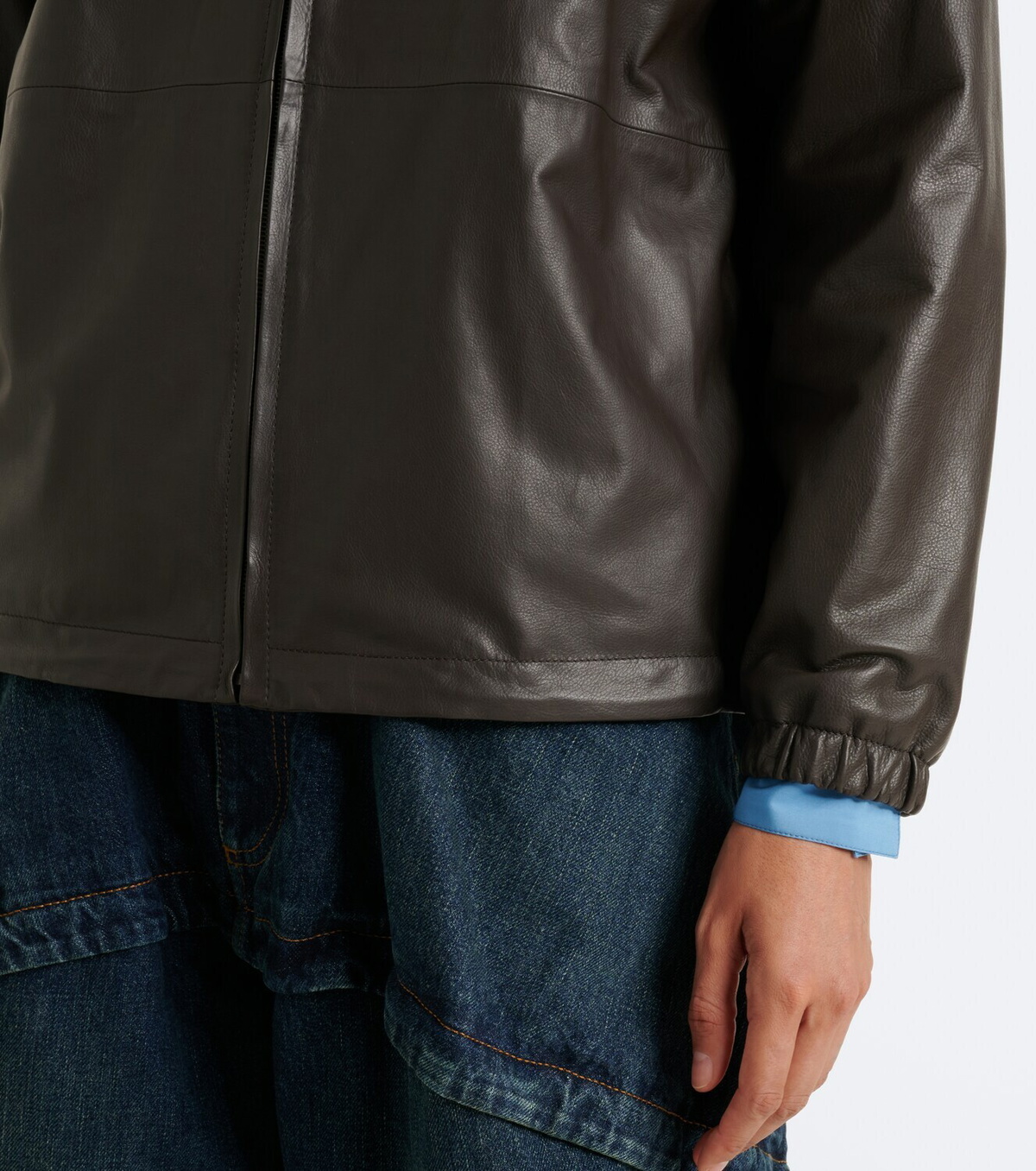 Loewe Scarf-detail leather jacket