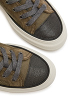 Brunello Cucinelli Stud Knit Sneakers Chocolate