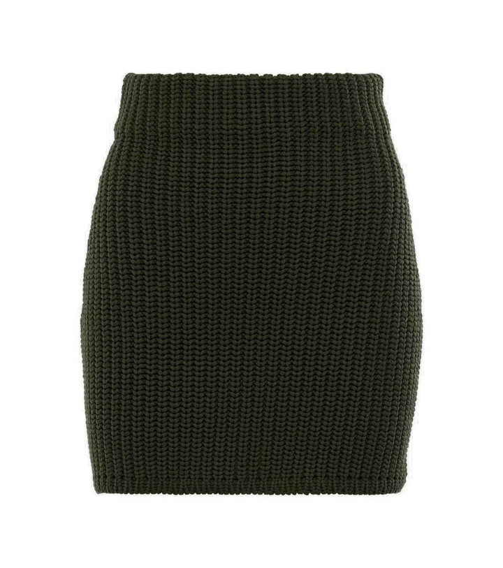 Photo: Loewe Ribbed-knit high-rise miniskirt