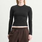 Good American Women's Super Stretch Long Sleeve T-Shirt in Black