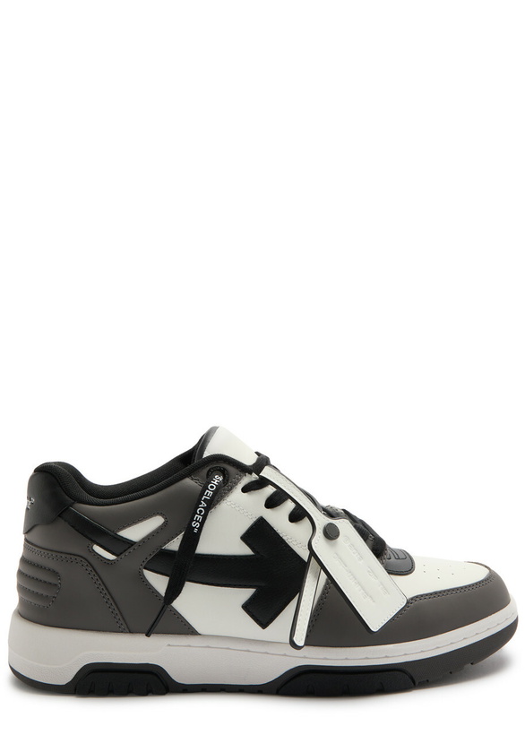 Photo: Off-white Out Of Office Panelled Leather Sneakers Grey