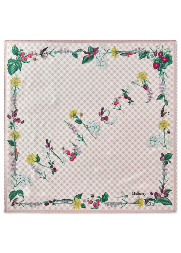 Photo: Mulberry Floral-print Silk Twill Scarf - Pink - One Size