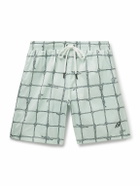 Brioni - Straight-Leg Long-Length Printed Swim Shorts - Green
