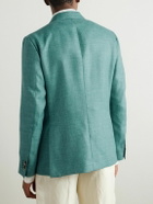 Caruso - Wool, Silk and Linen-Blend Blazer - Blue