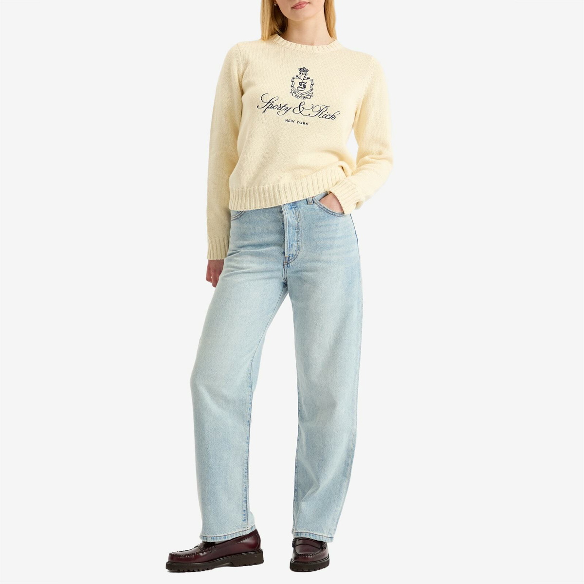 Sporty & Rich Women's Vendome Knitted Jumper in Ecru
