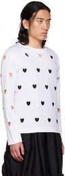 Simone Rocha SSENSE Exclusive White Heart Cutout Long Sleeve T-Shirt