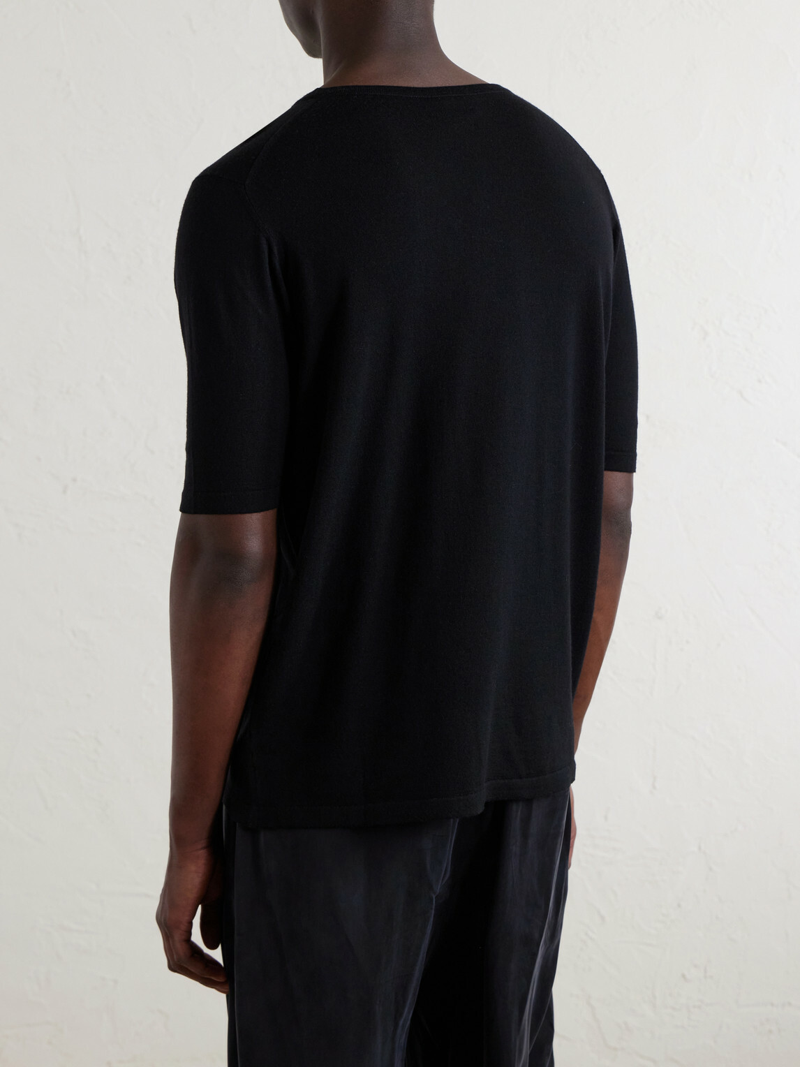 William Lockie - Virgin Wool T-Shirt - Black