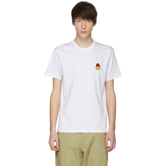 Photo: AMI Alexandre Mattiussi White Limited Edition Smiley Edition Patch T-Shirt 