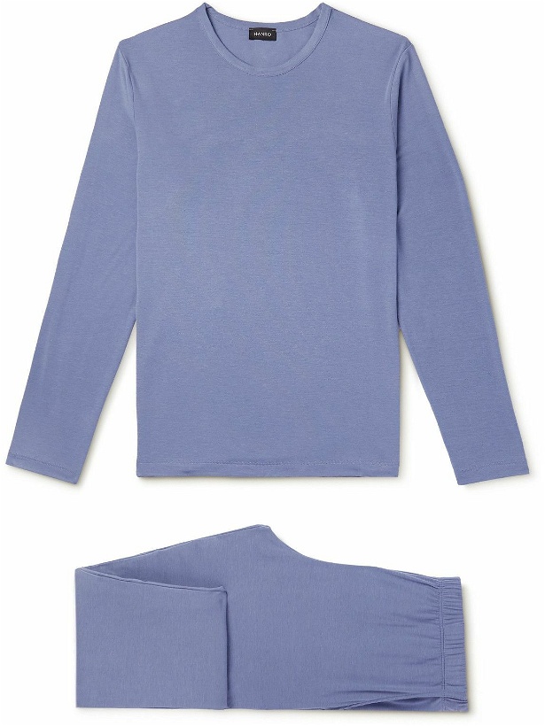 Photo: Hanro - Smart Sleep TENCEL™ Lyocell-Blend Jersey Pyjama Set - Blue