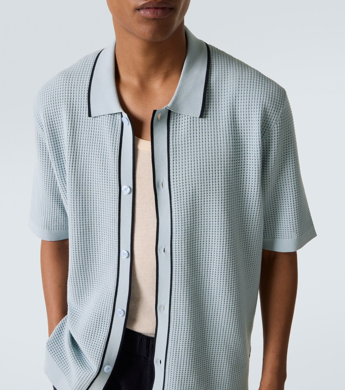 Orlebar Brown Roddy waffle-knit bowling shirt