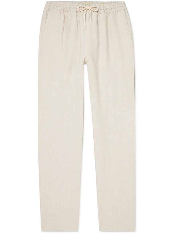 Photo: De Bonne Facture - Washed Linen-Canvas Drawstring Trousers - Neutrals