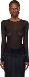 Mugler Black Tuxedo Bodysuit
