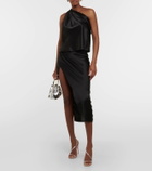 The Sei Draped one-shoulder silk satin top