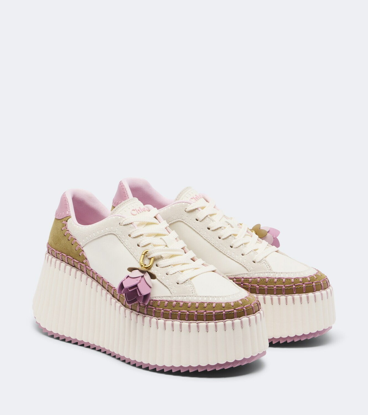 Chloé Nama leather platform sneakers