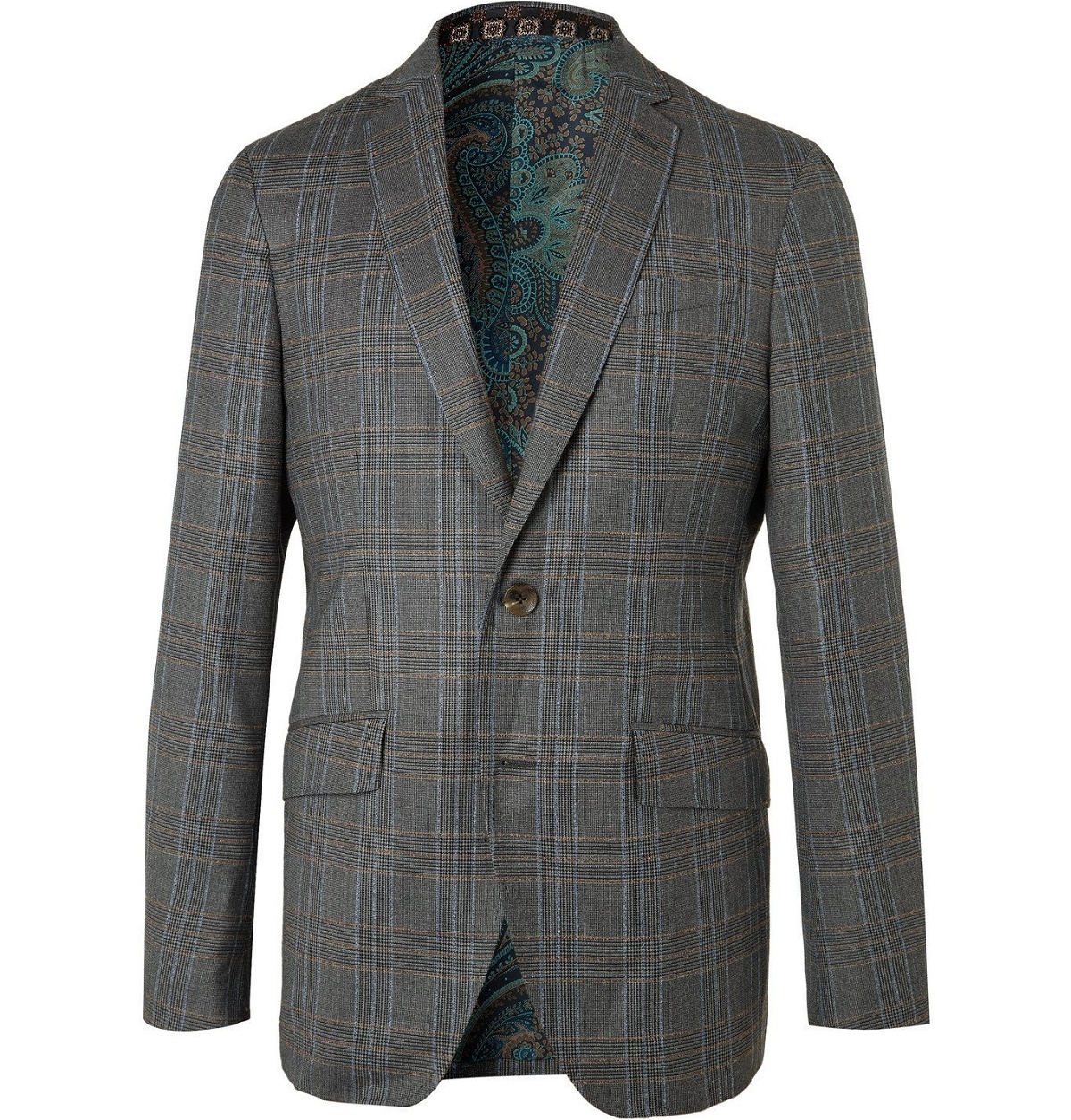 Etro - Prince of Wales Checked Wool Suit Jacket - Gray Etro