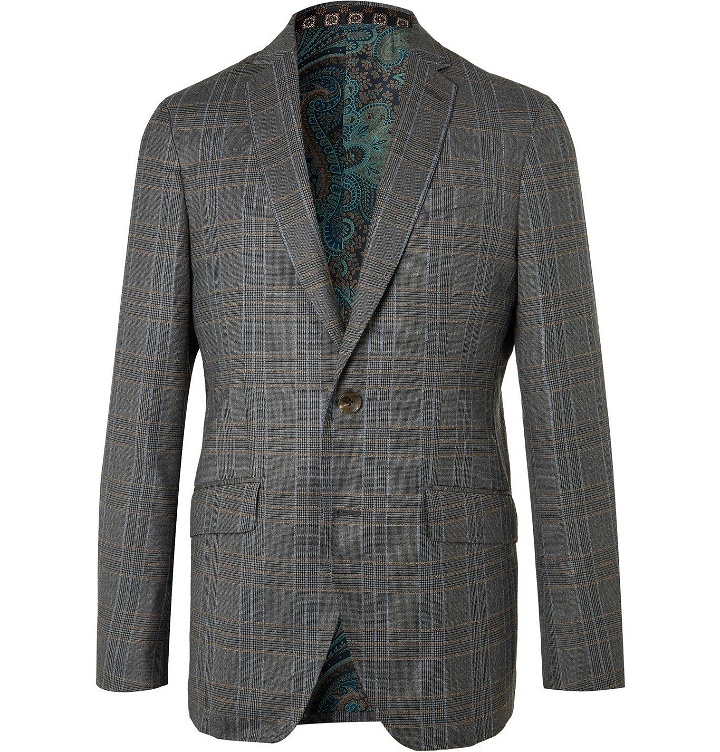 Photo: Etro - Prince of Wales Checked Wool Suit Jacket - Gray