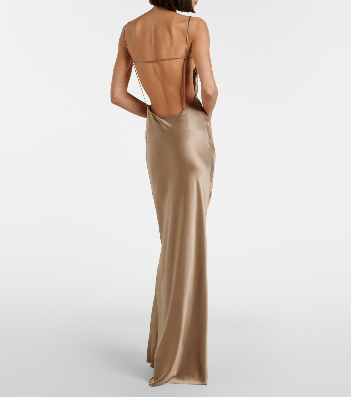 Saint Laurent Open-back silk satin gown