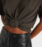 Magda Butrym Gathered cotton and silk T-shirt
