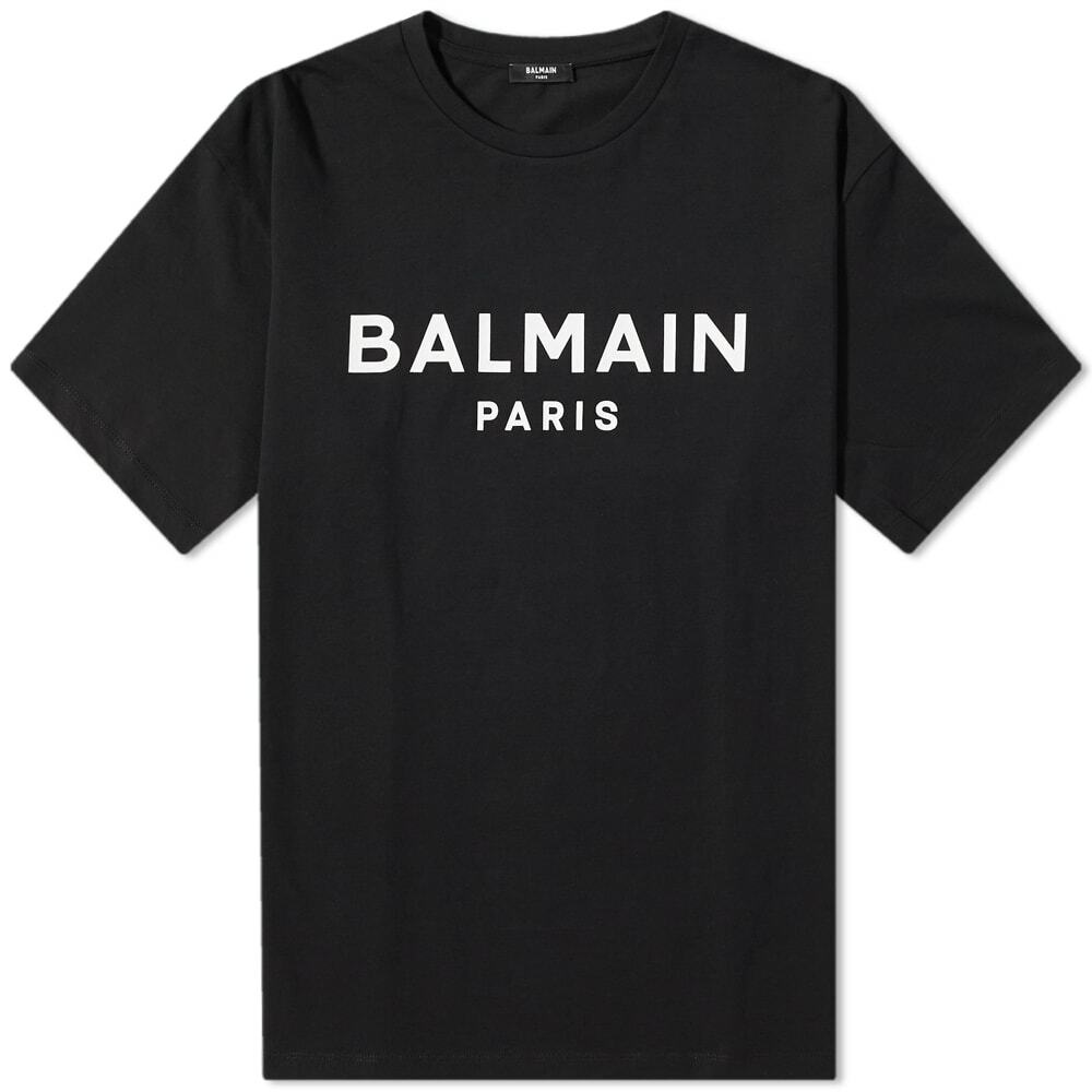 Balmain Men's Classic Paris T-Shirt in Black/White Balmain