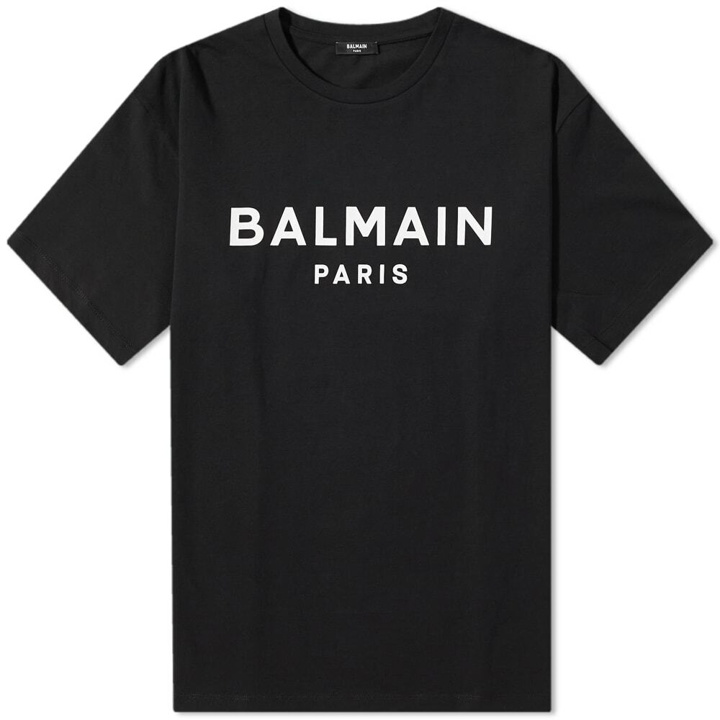 Photo: Balmain Men's Classic Paris T-Shirt in Black/White