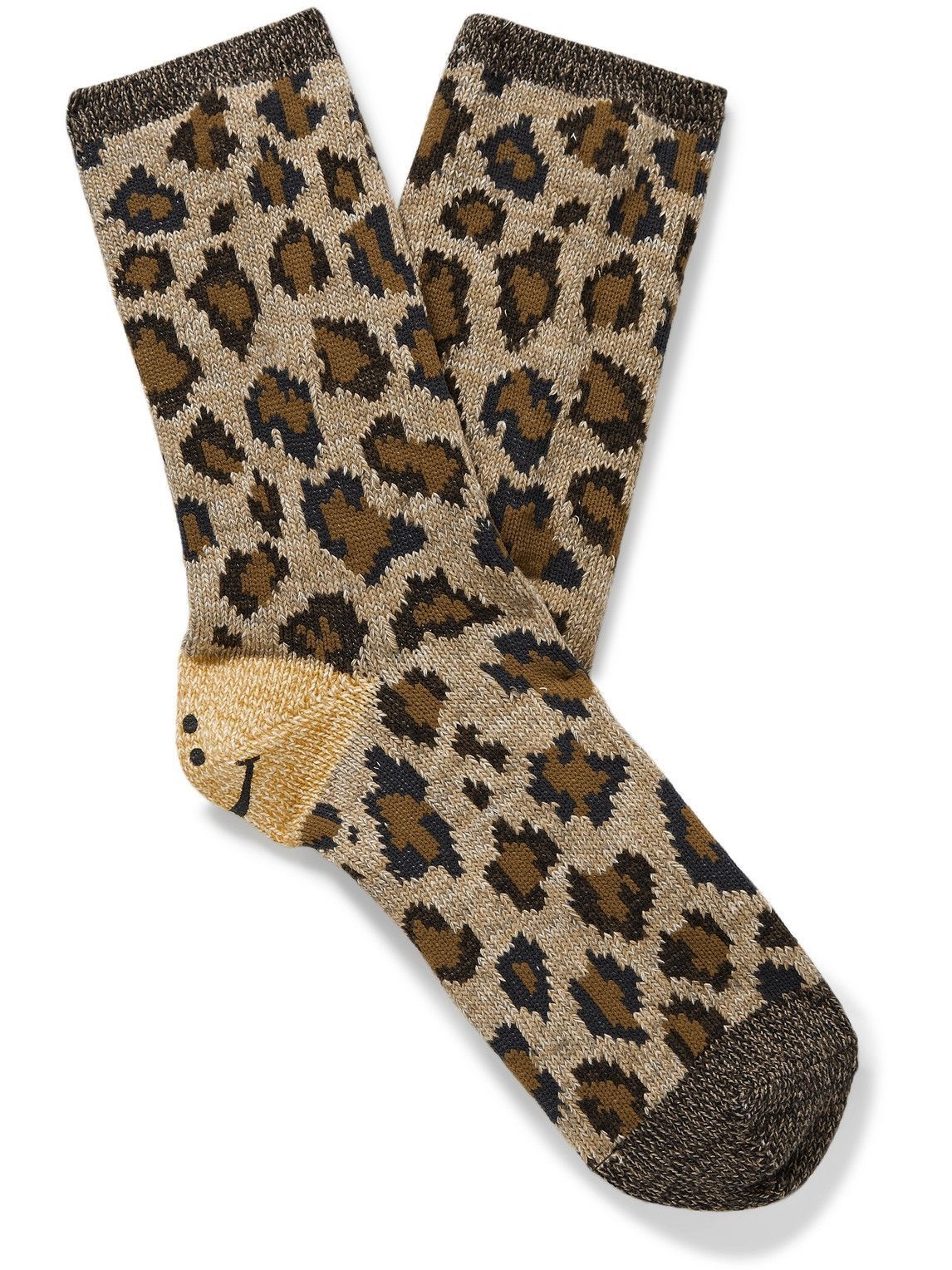 Photo: KAPITAL - Leopard-Intarsia Cotton-Blend Socks