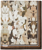 Burberry Brown Double-Faced Camouflage Print Scarf