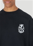 Acid Peace Sign Long Sleeve T-Shirt in Black