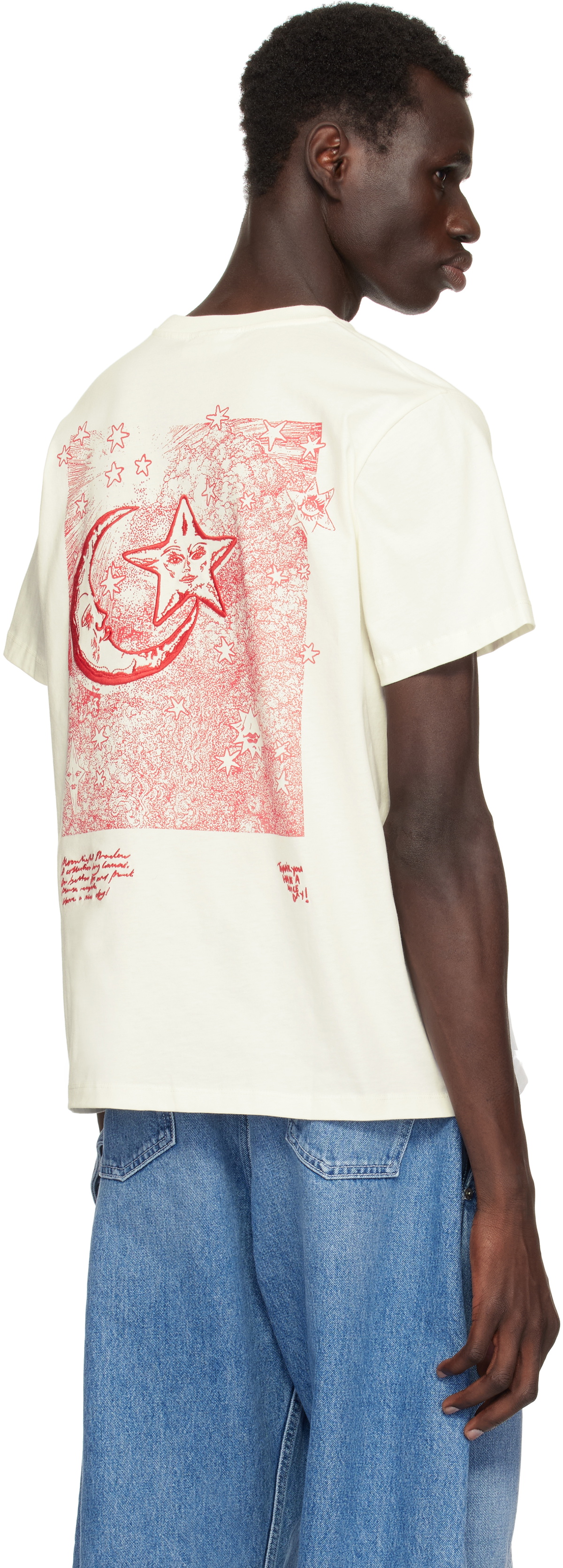 GANNI Off-White Celestial Poster Relaxed T-shirt GANNI