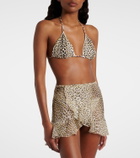 Roberto Cavalli Leopard-print silk beach cover-up