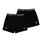 mastermind WORLD Two-Pack Black Silk Logo Boxer Briefs