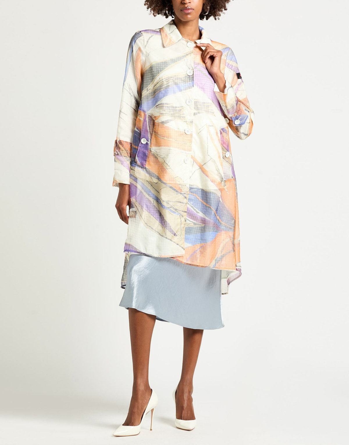 Peuterey Womens Overcoat & Trench Coat Cream