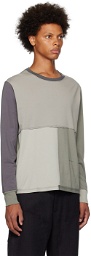 Eckhaus Latta Gray Lapped Long Sleeve T-Shirt