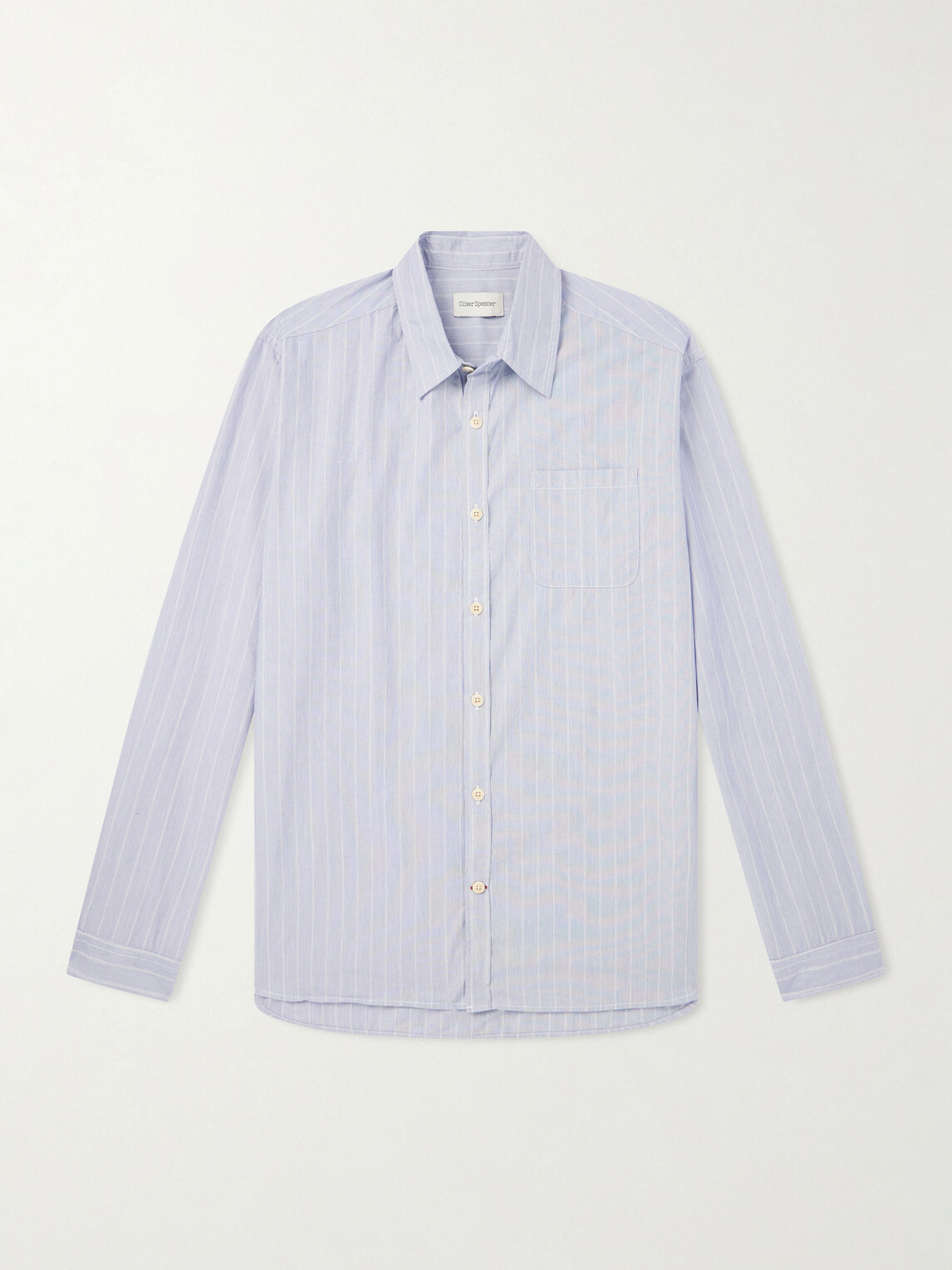 Oliver Spencer - New York Special Striped Cotton-Poplin Shirt - Blue