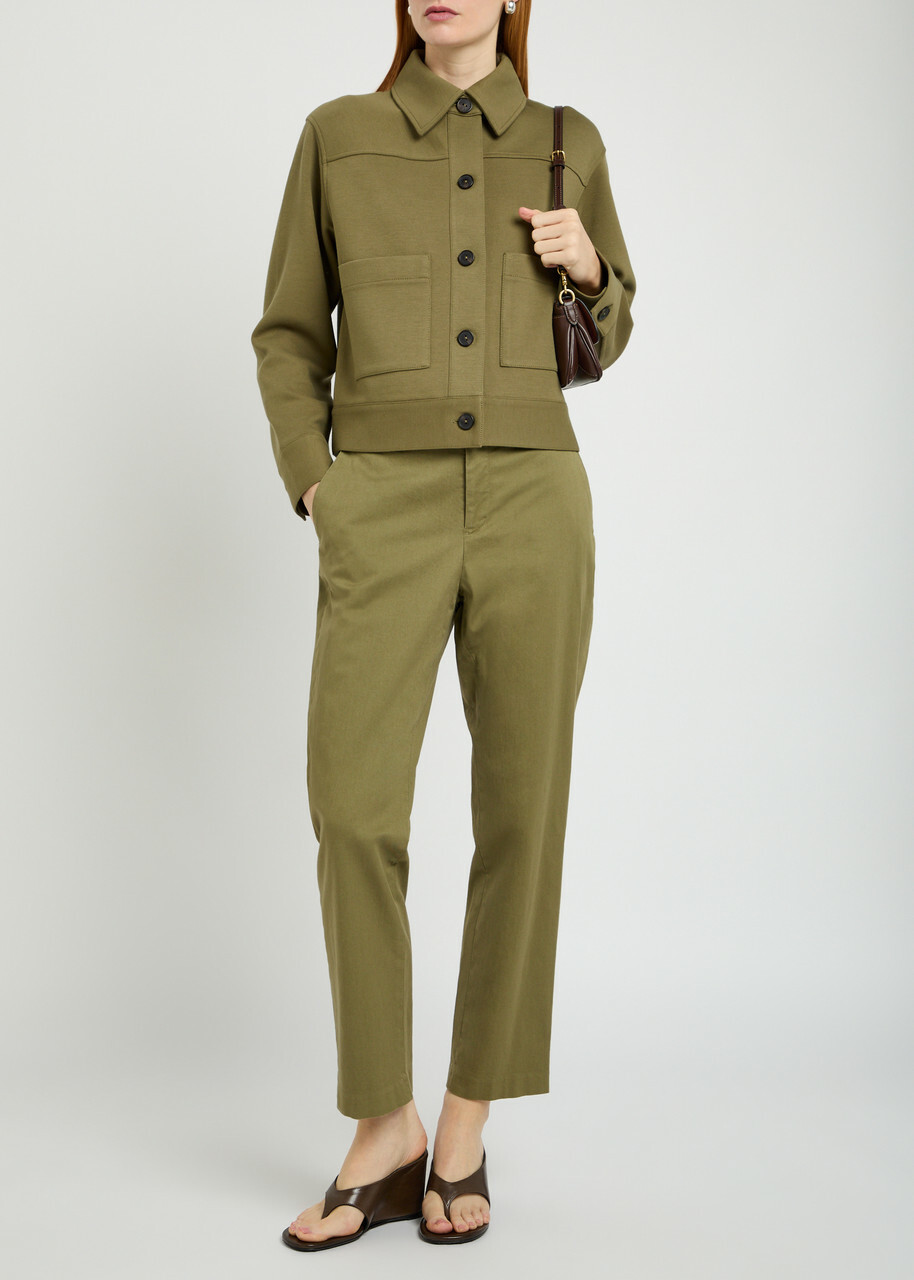 Vince Jersey-knit Jacket Olive