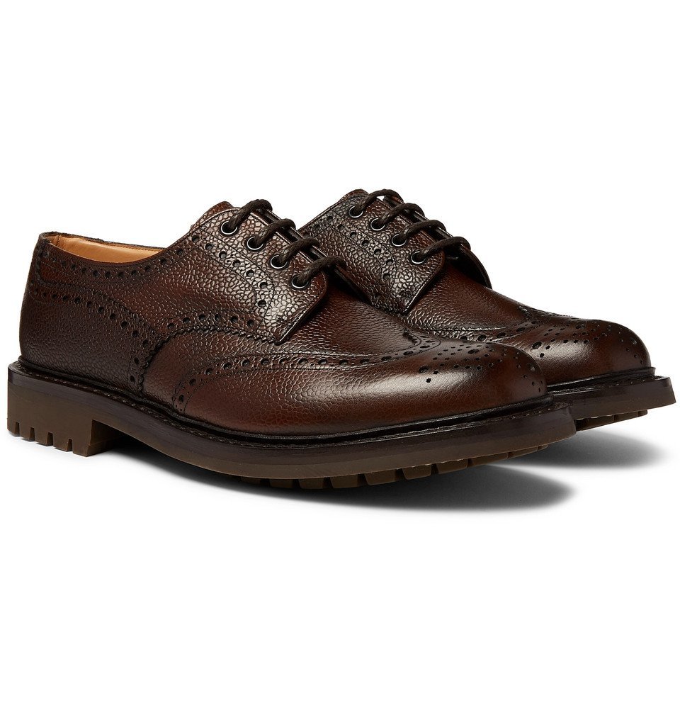 Church's - McPherson Pebble-Grain Leather Wingtip Brogues - Brown