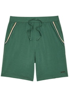 Boss Unique Logo Stretch-cotton Shorts Green