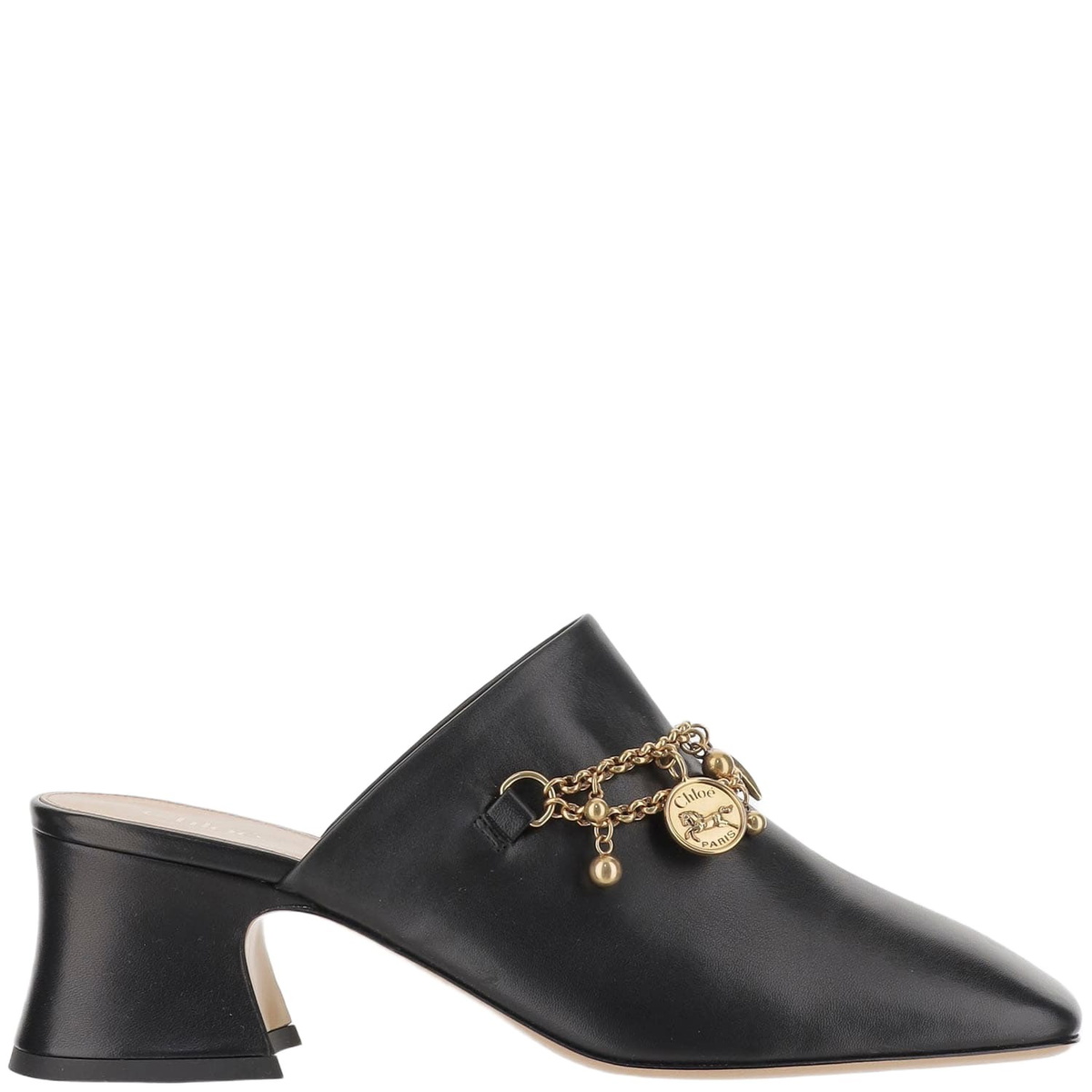 サンダル・ミュール Chloe' ALIZE FLAT DOUBLE C BUCKLE SLEEPERS BLACK Chloé Alize Flat Double C Buckle Sleepers Black Chloe