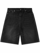 Off-White - Wide-Leg Zip-Detailed Denim Shorts - Black