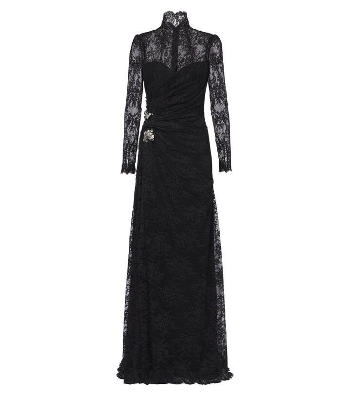 Photo: Monique Lhuillier Embellished lace bustier gown