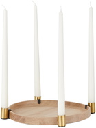 Applicata Brass & Oak Luna Maxi Candle Holder